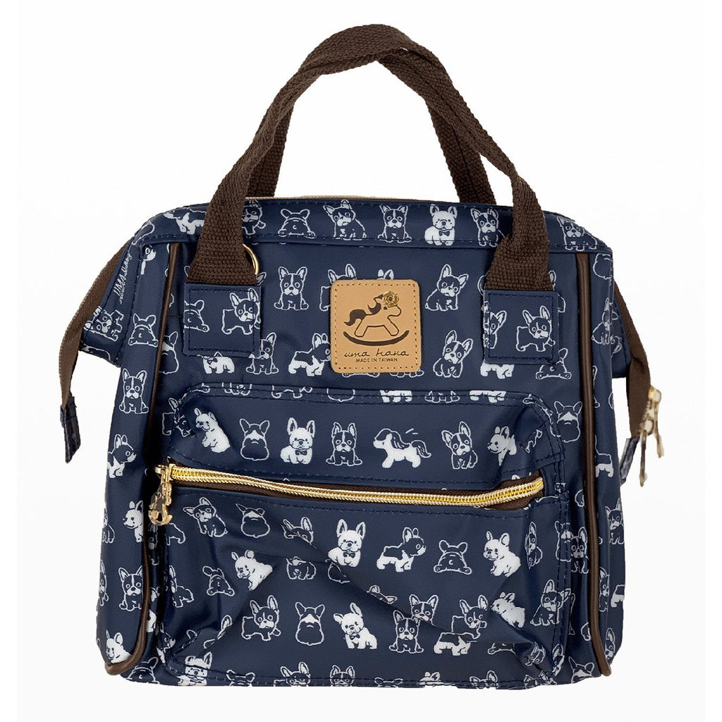 Blue French Bulldog Small Triple Usage Bag Triple Usage Bag Tworgis 