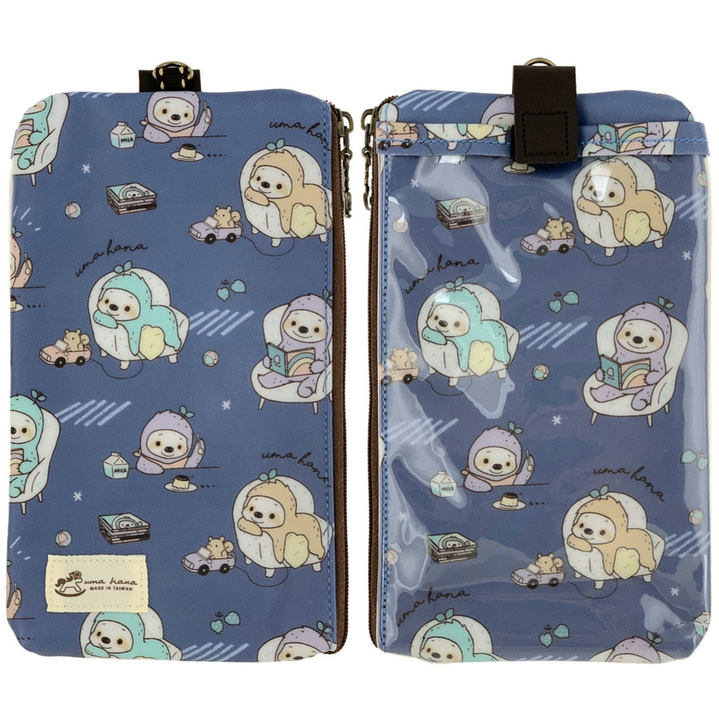 Blue Lazy Sloth Phone Pouch Phone Pouch Tworgis 