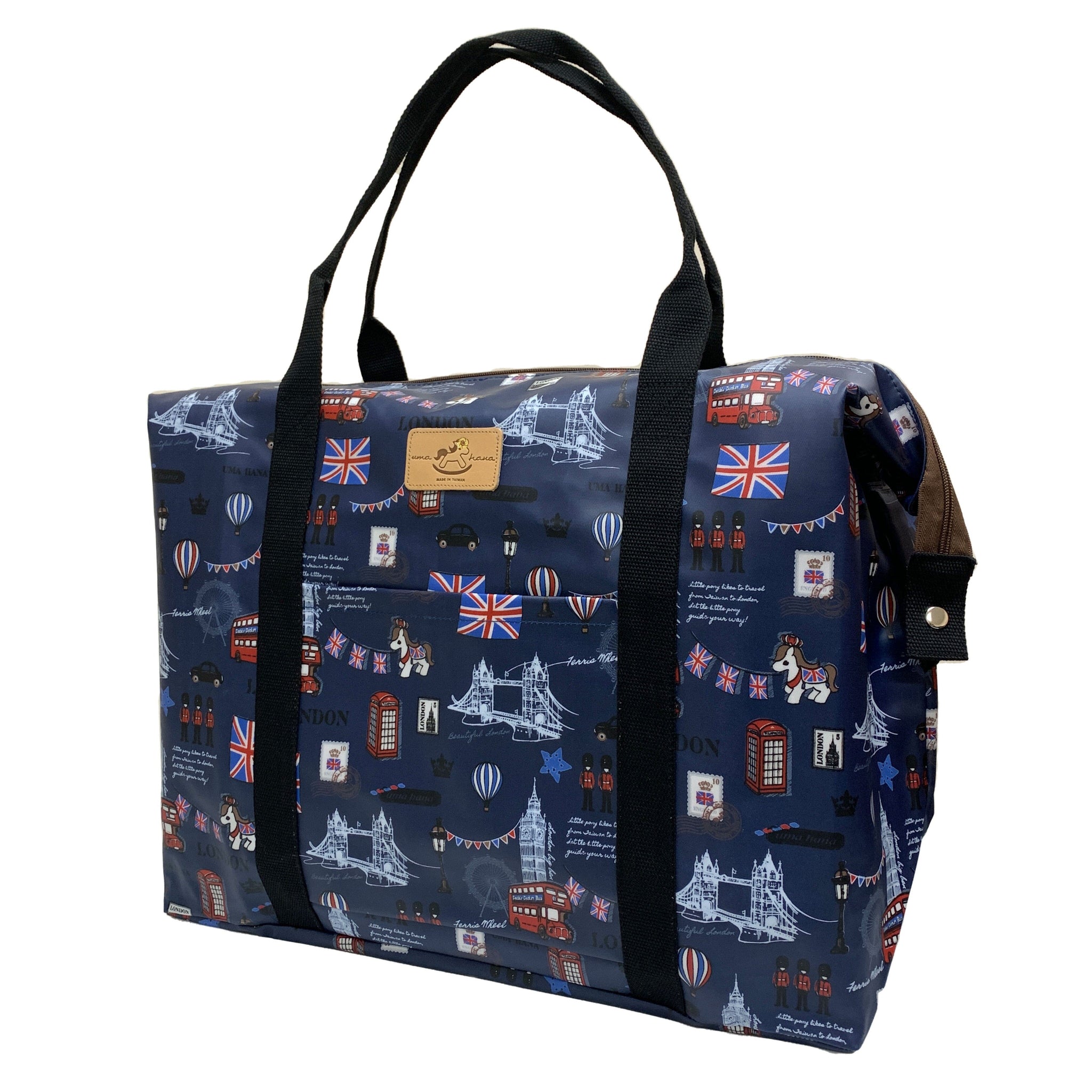 extra large travel tote bag Blue London Extra Large Travel Tote