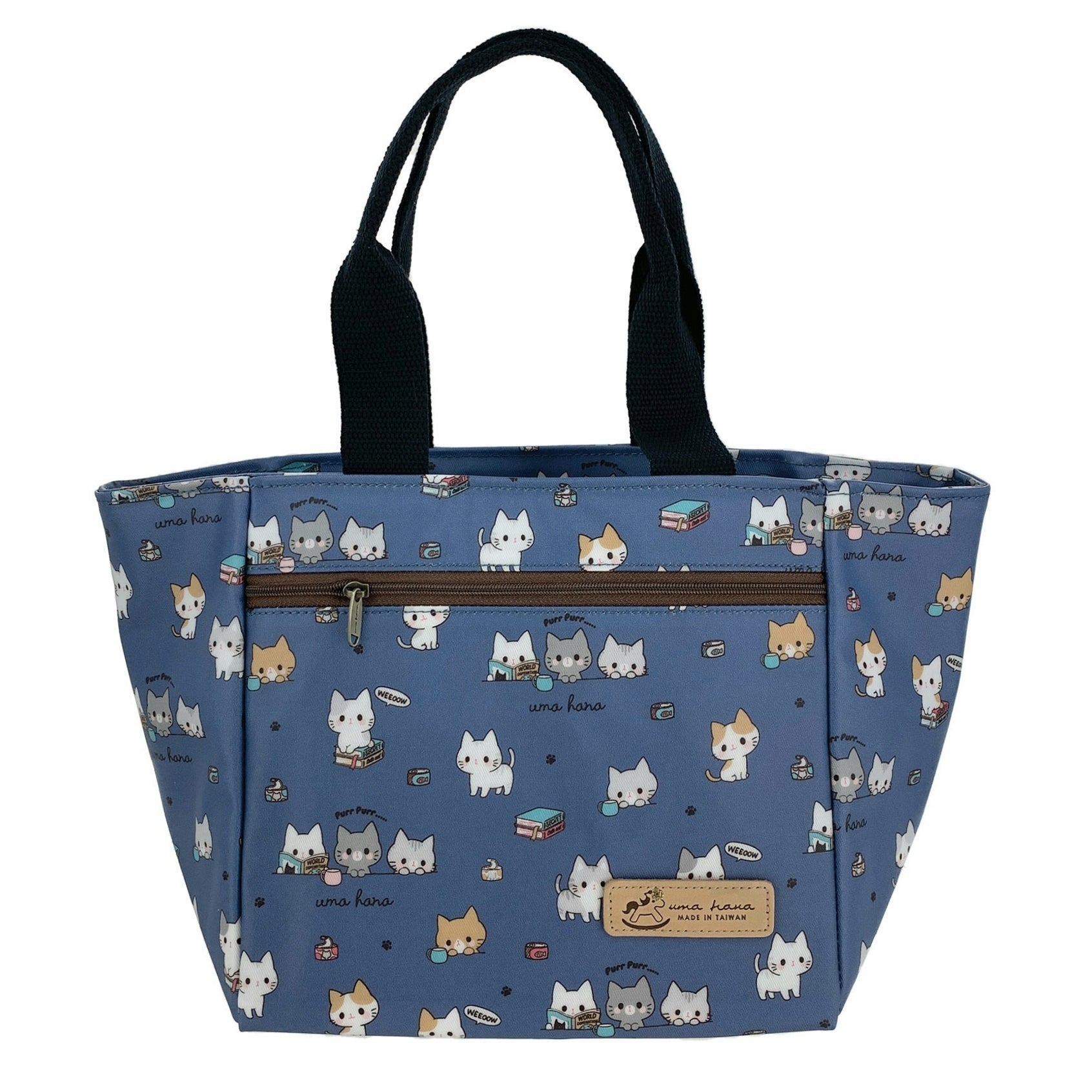 Blue Meow Cat Insulated Lunch Tote