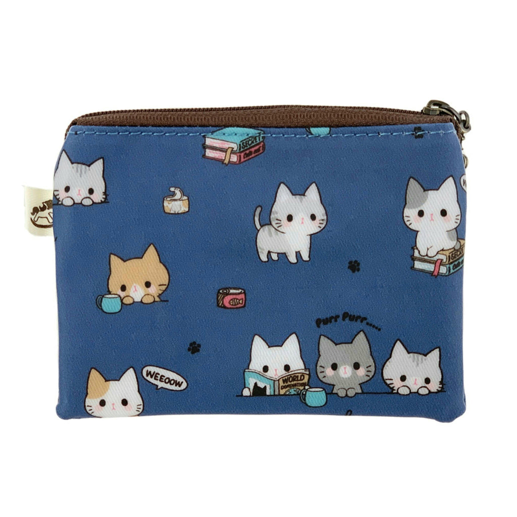 Blue Meow Cat Keychain Coin Purse