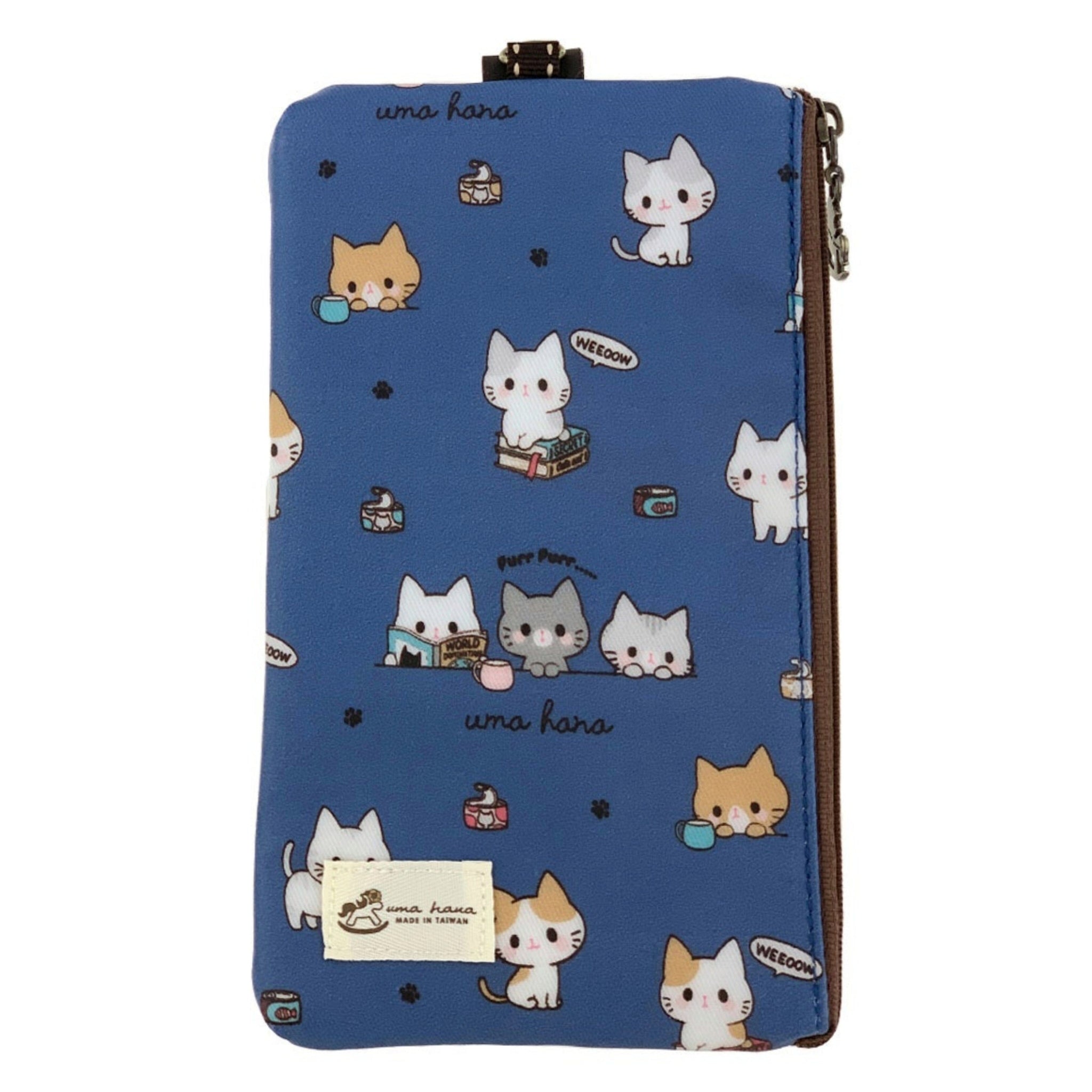 Blue Meow Cat Phone Pouch