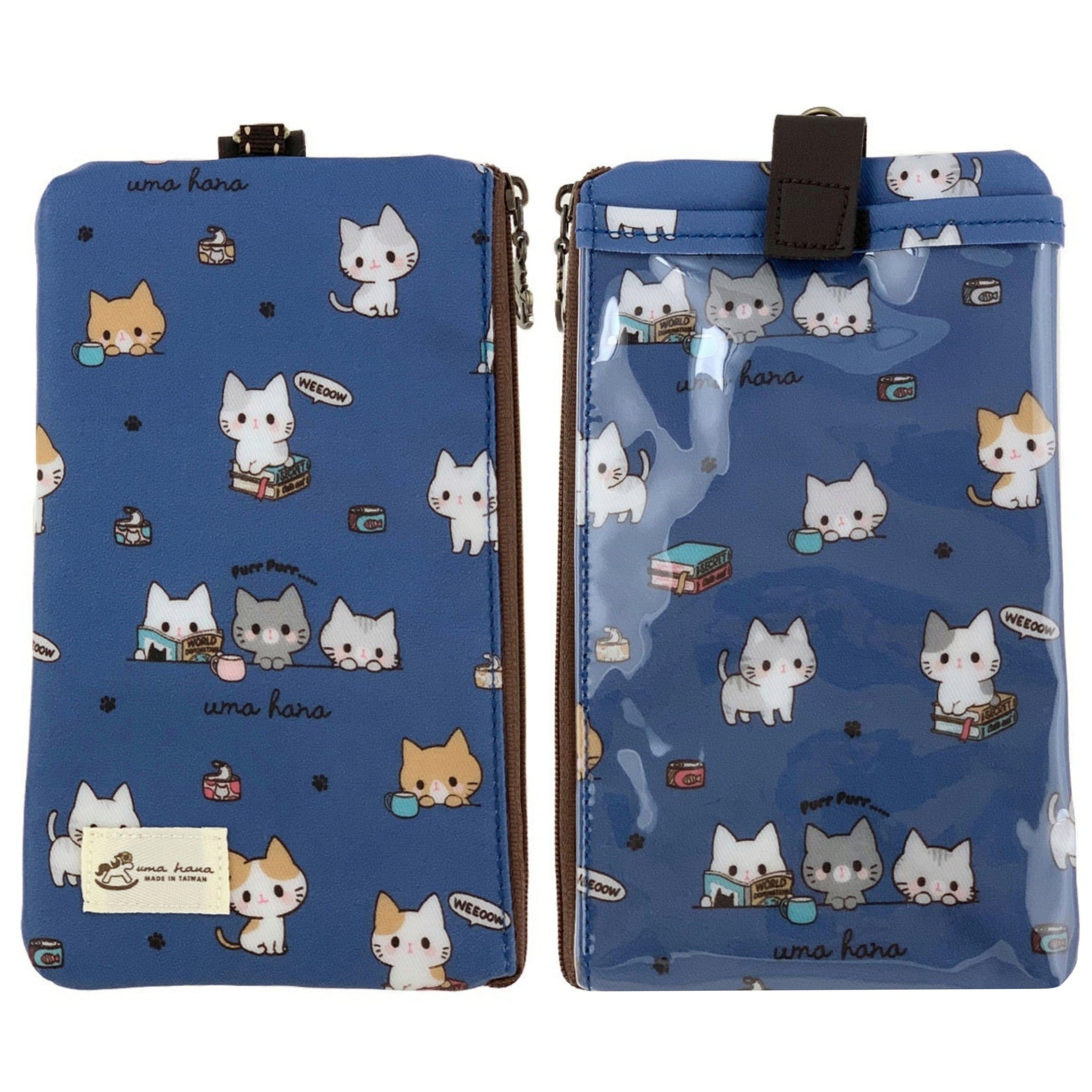 Blue Meow Cat Phone Pouch