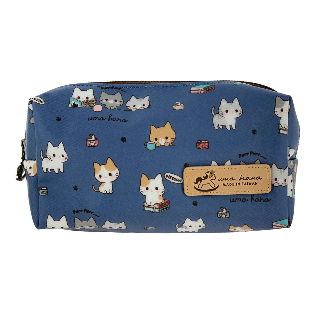 Blue Meow Cat Rectangle Cosmetic Bag Cosmetic Bag Tworgis 