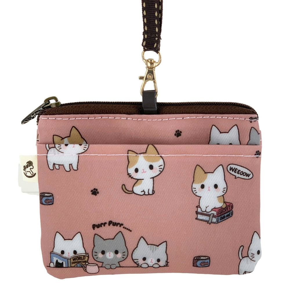 Coral Meow Cat Card & Coin Purse