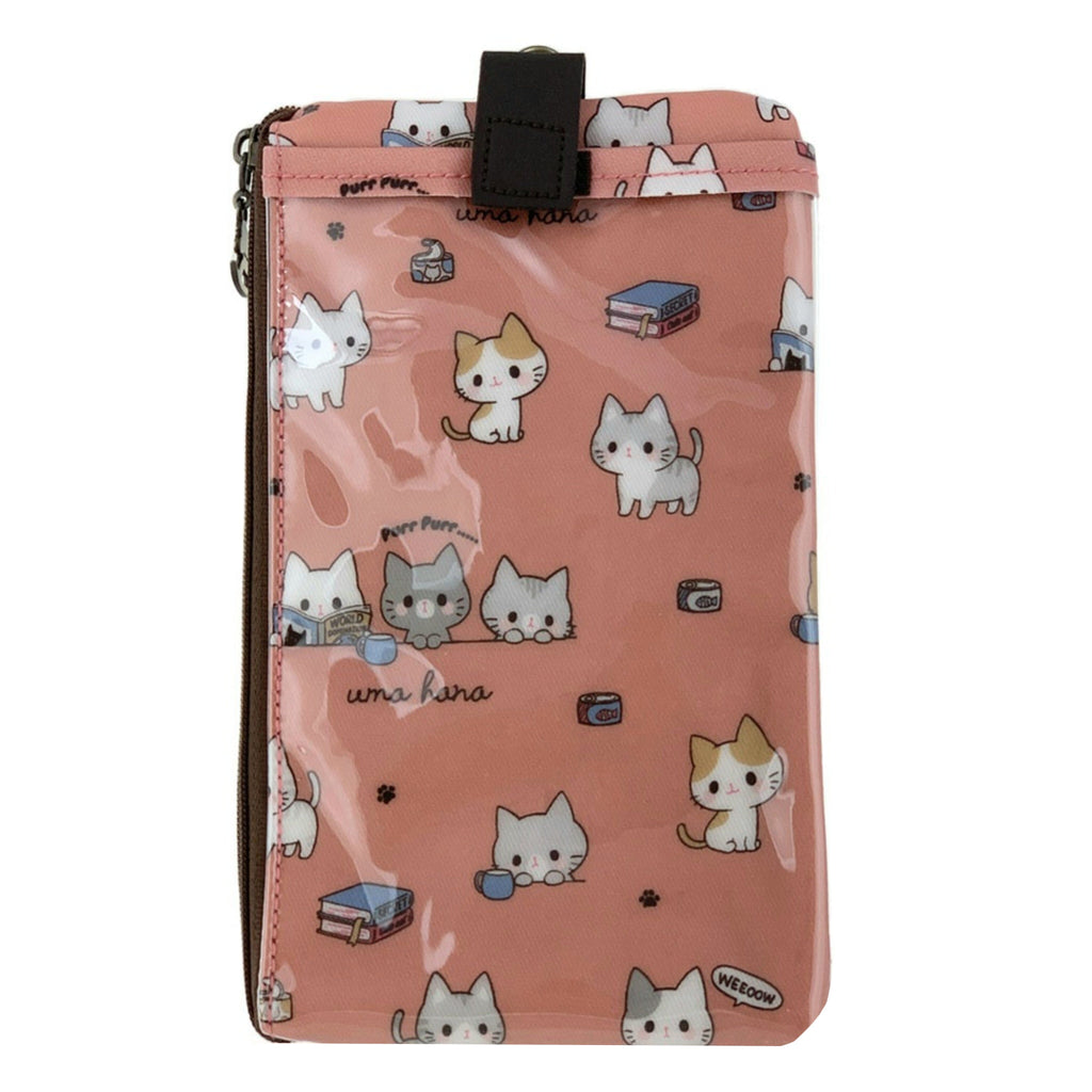 Coral Meow Cat Phone Pouch
