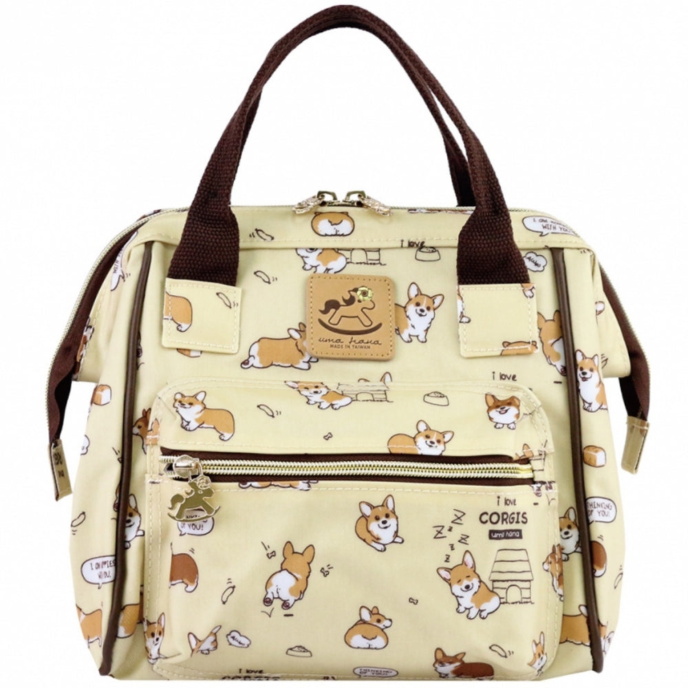 Cream Corgi Puppy Small Triple Usage Bag Triple Usage Bag Tworgis 