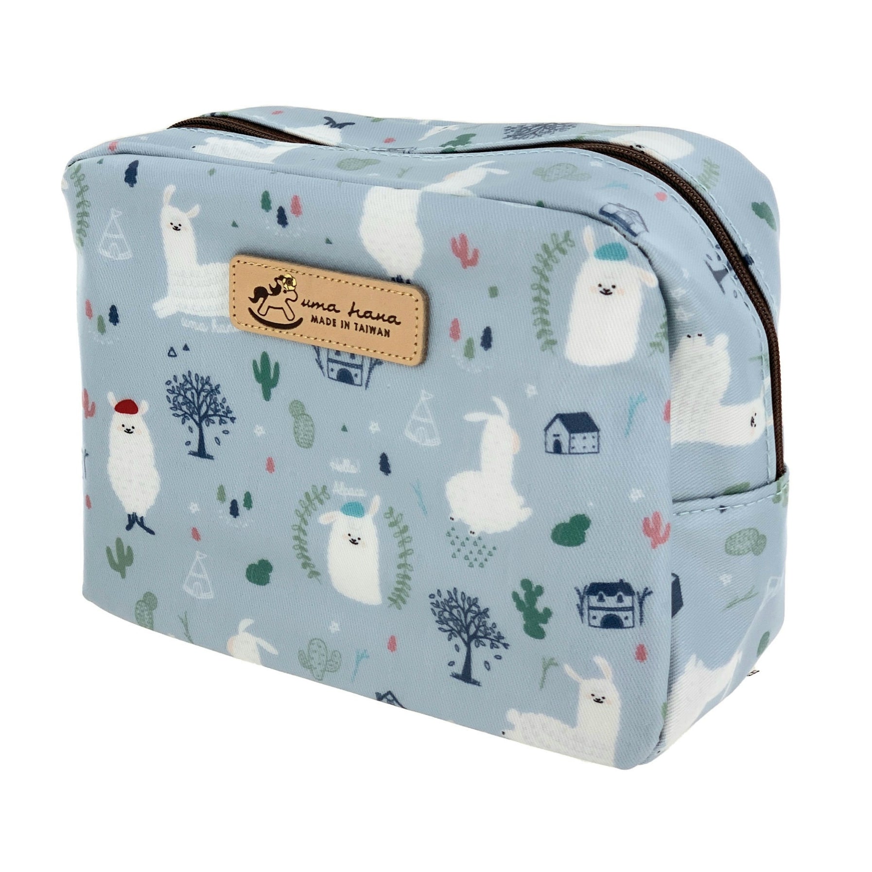 Gray Alpaca Cube Cosmetic Bag Cosmetic Bag Tworgis 