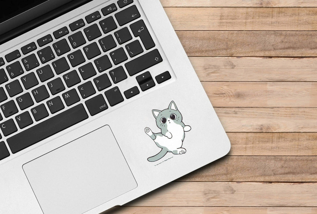 Gray Cat Yoga Sticker Sticker Tworgis 