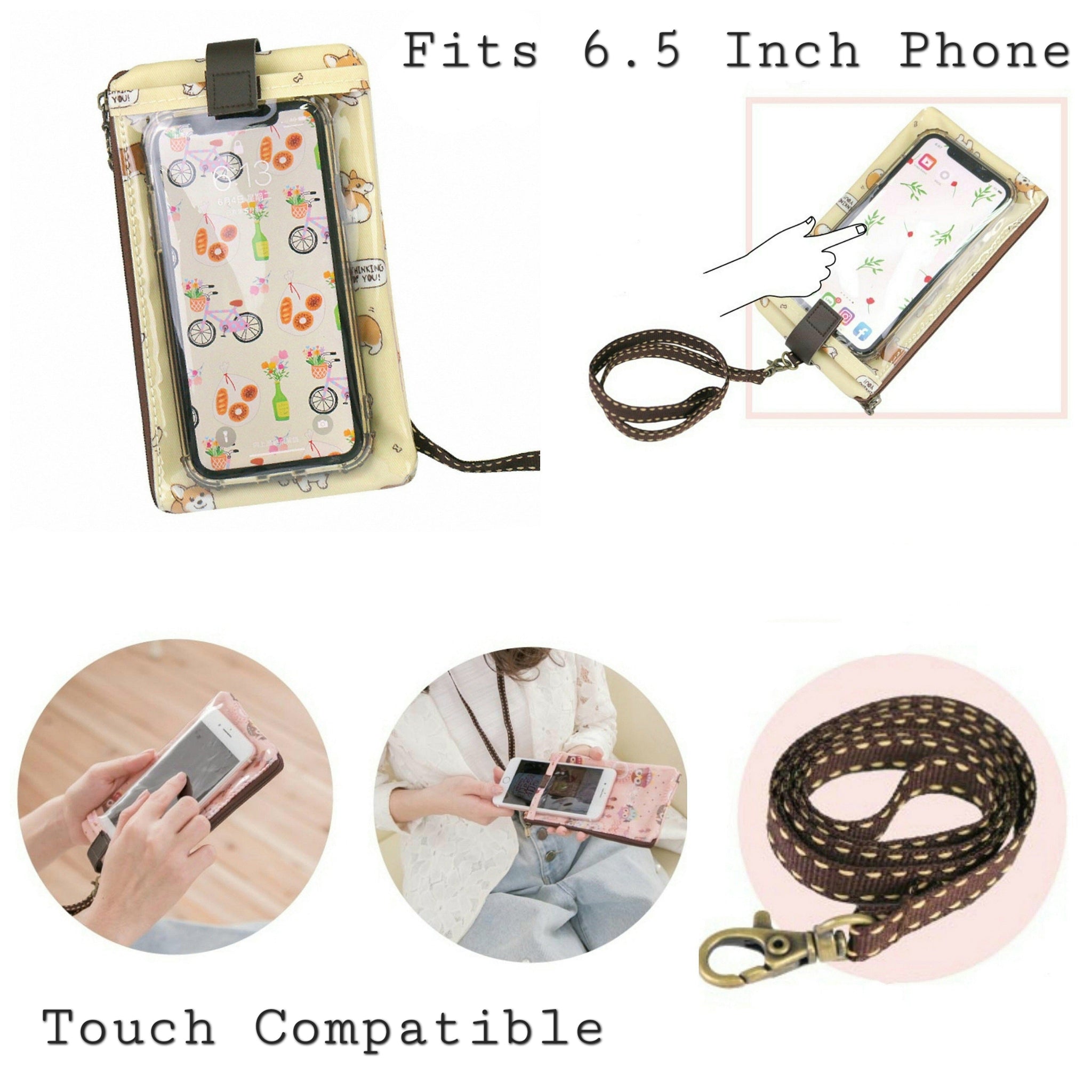Gray Enchanted Foxes Phone Pouch