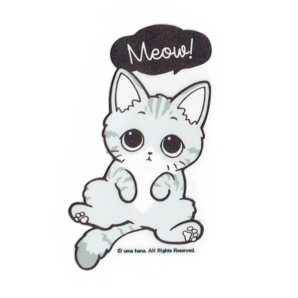 Gray Meow Cat Sticker Sticker Tworgis 