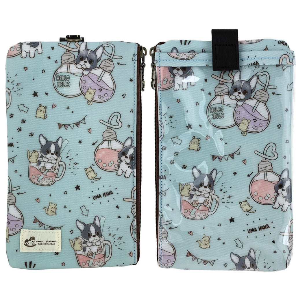 Green Boba Frenchie Phone Pouch