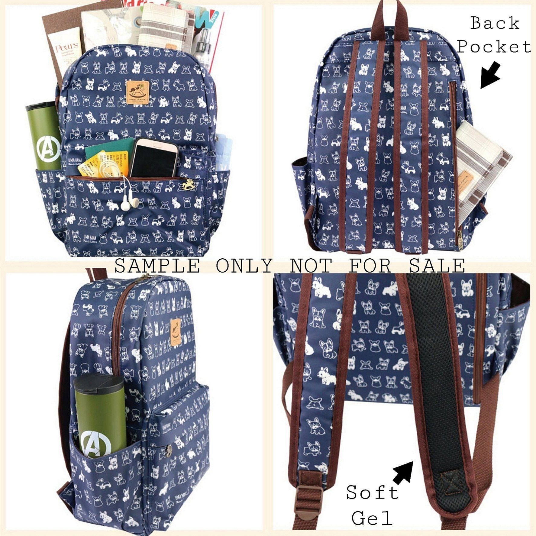 Midnight Blue Shiba Inu Large Backpack Backpack Tworgis 
