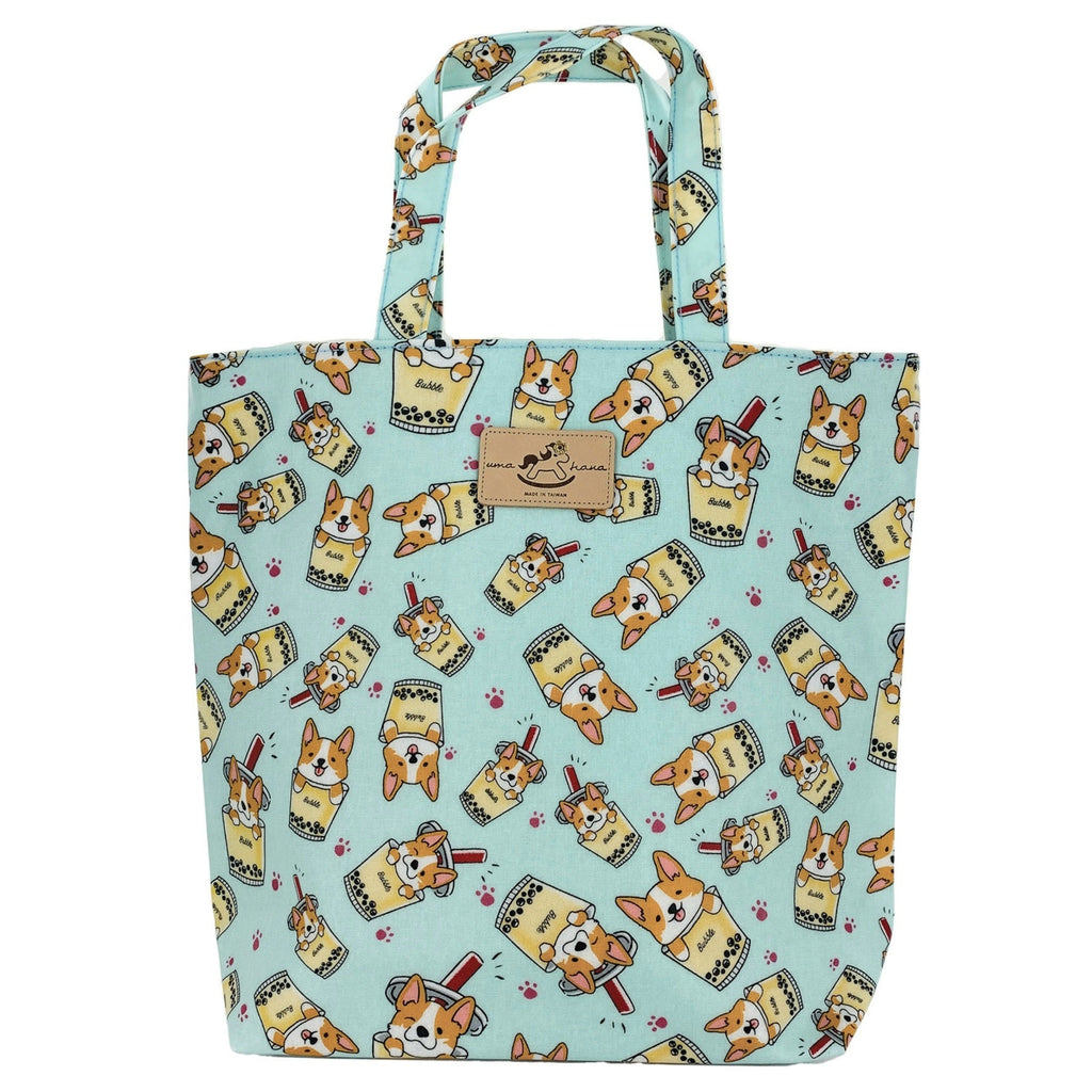 Mint Boba Corgi Bucket Tote