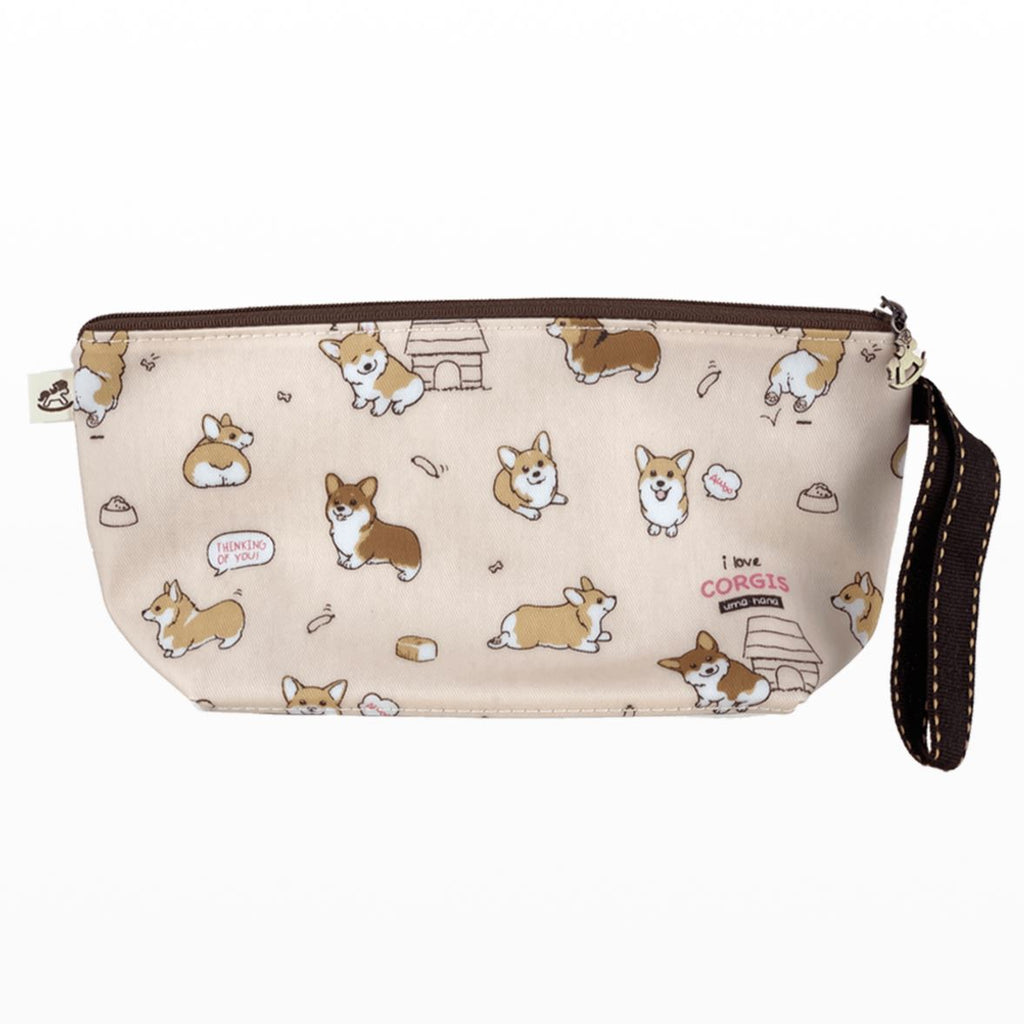 Peach Corgi Puppy Dumpling Cosmetic Bag Cosmetic Bag Tworgis 