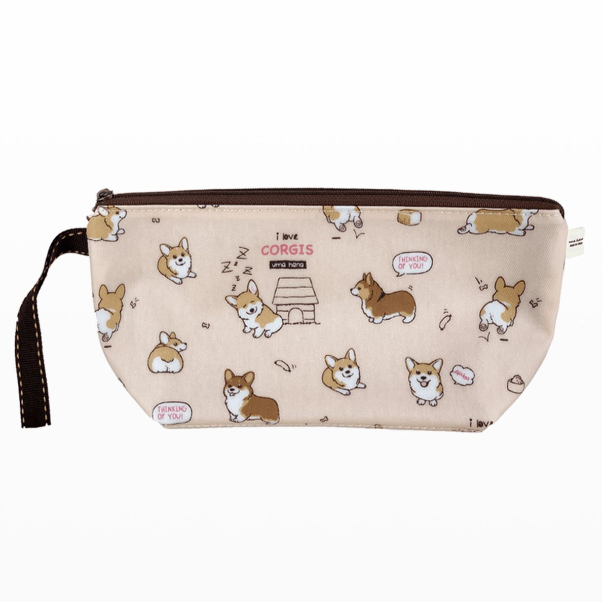 Peach Corgi Puppy Dumpling Cosmetic Bag Cosmetic Bag Tworgis 