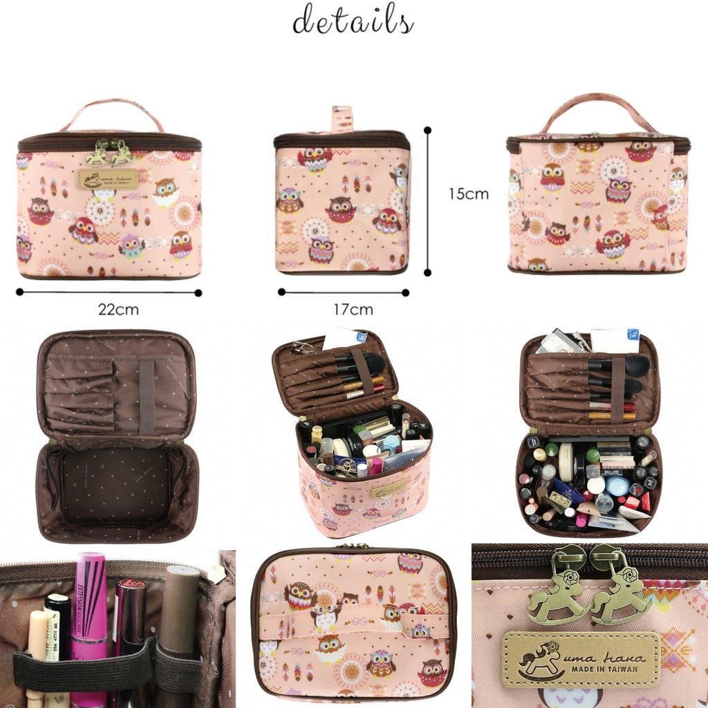 Peach Corgi Puppy Travel Cosmetic Bag