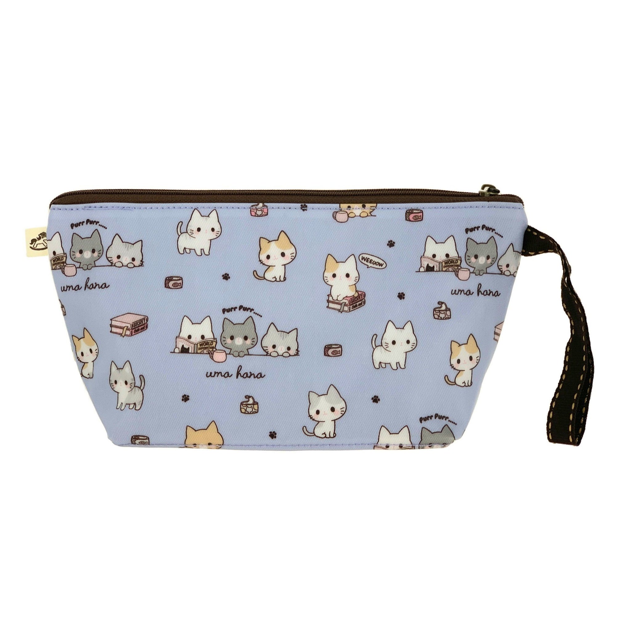 Periwinkle Blue Meow Cat Dumpling Cosmetic Bag Cosmetic Bag Tworgis 