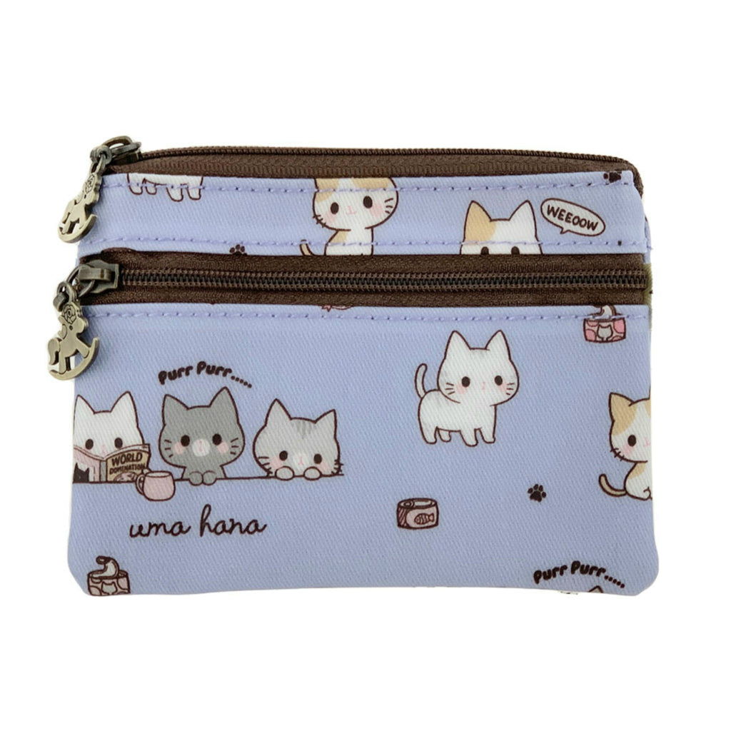 Periwinkle Meow Cat Keychain Coin Purse
