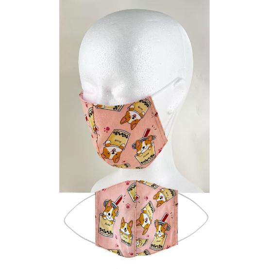 Pink Boba Corgi Mask Face Mask Tworgis 