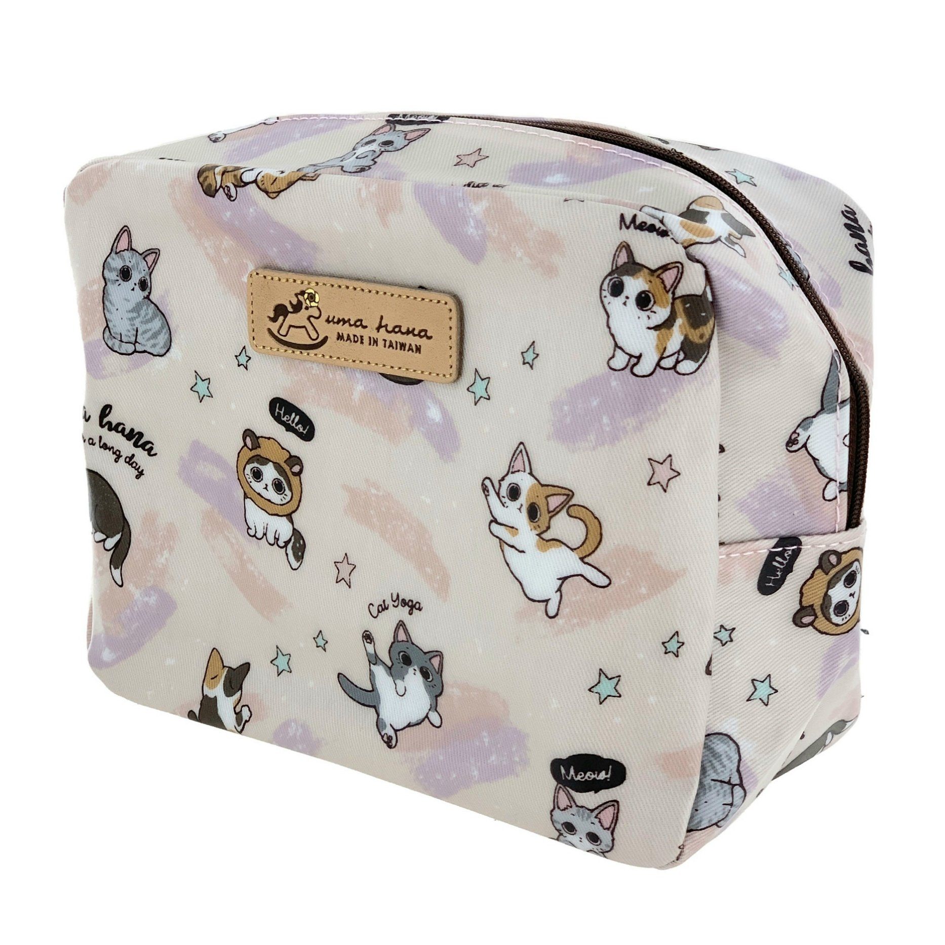 Pink Cat Yoga Cube Cosmetic Bag Cosmetic Bag Tworgis 