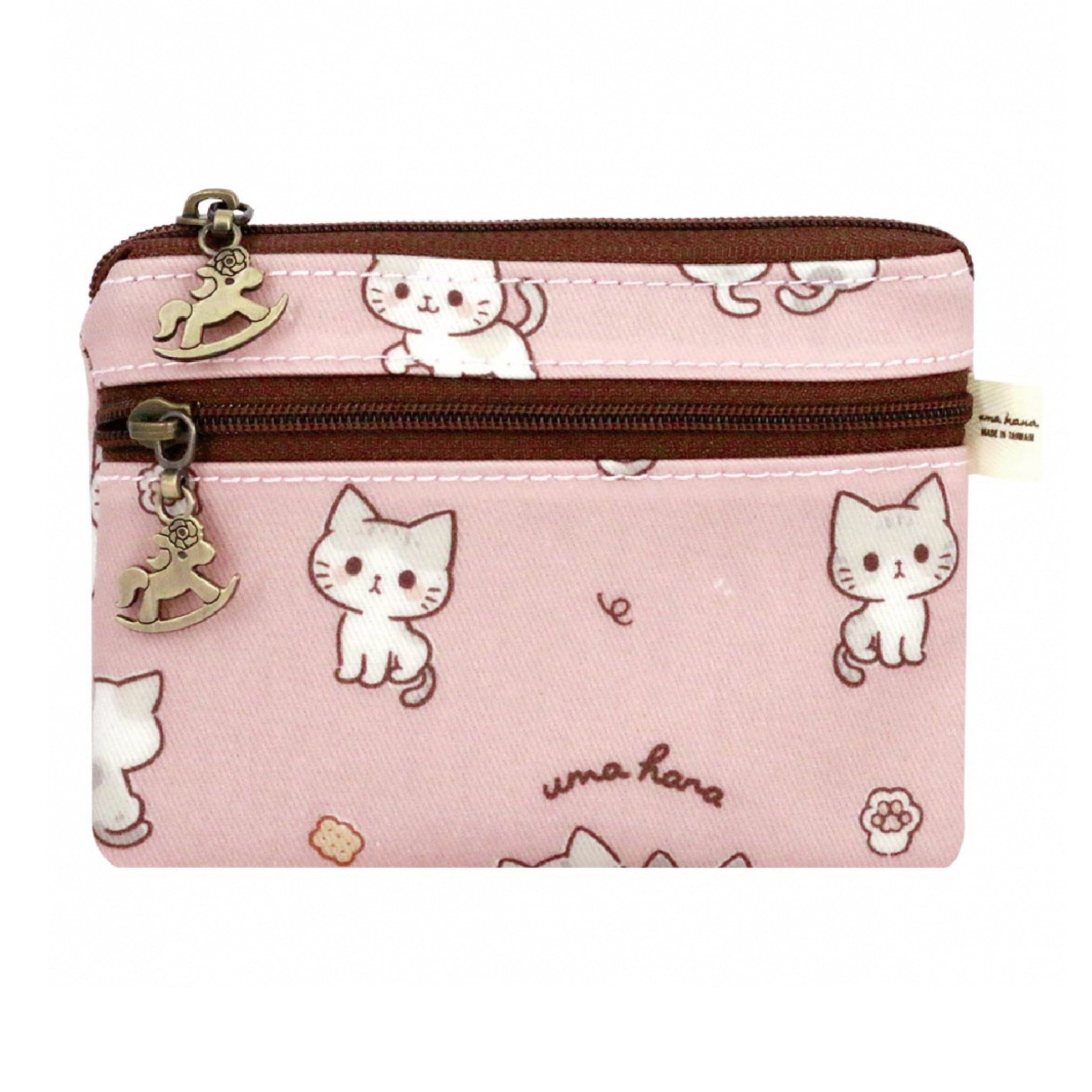 Pink Crumbs & Kittens Keychain Coin Purse