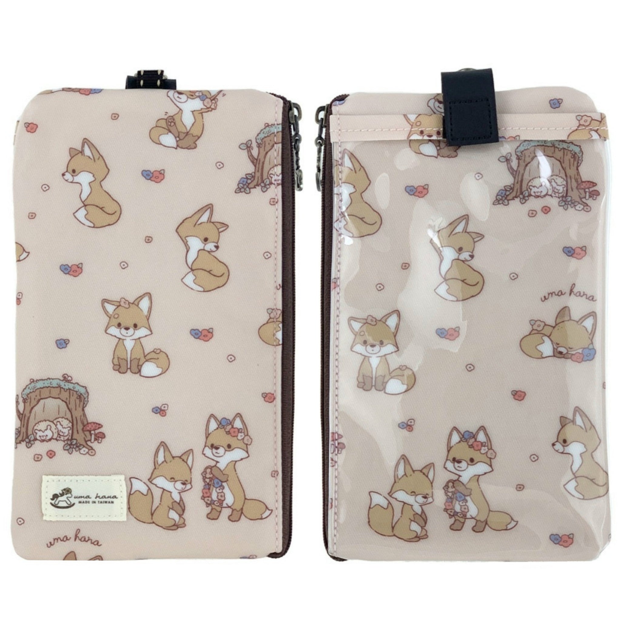 Pink Enchanted Foxes Phone Pouch