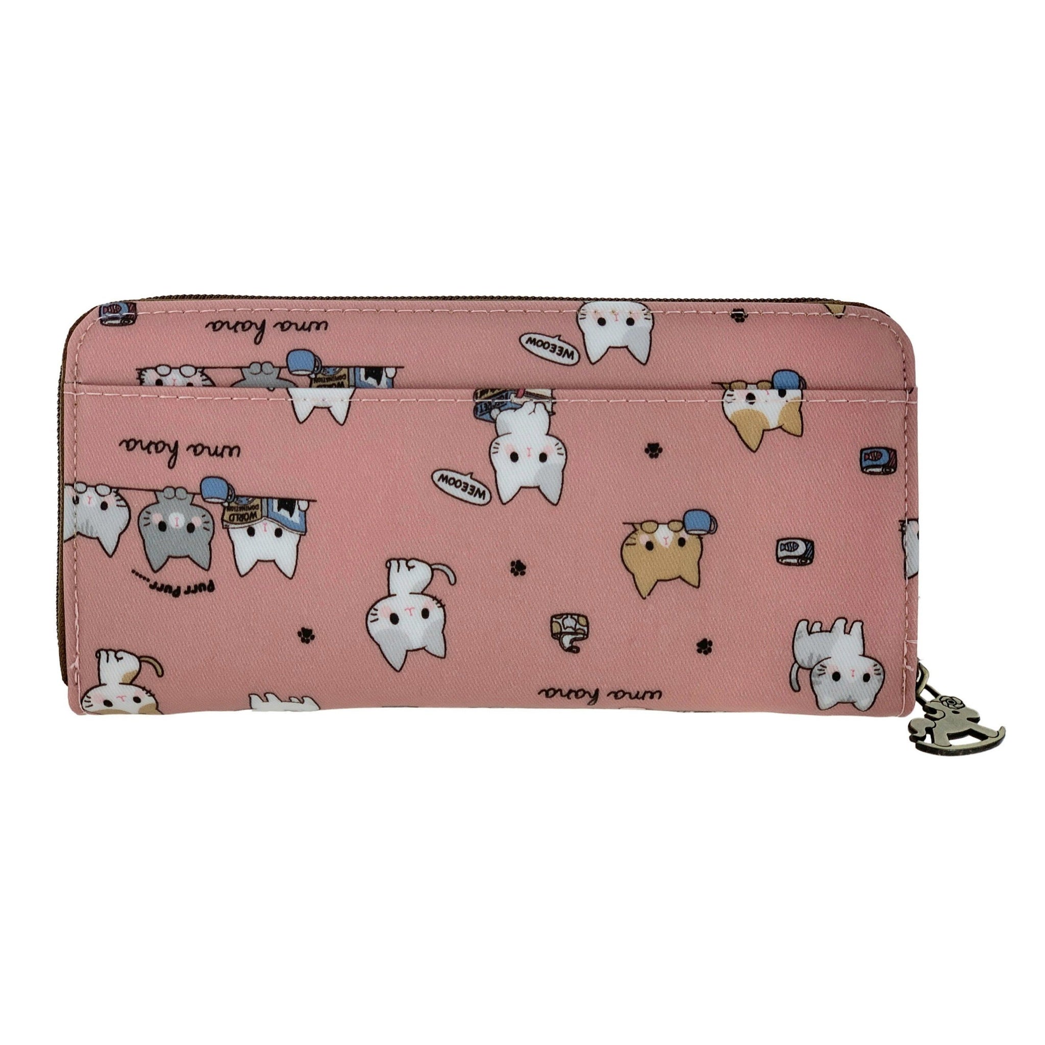 Pink Meow Cat Long Wallet Wallet Tworgis 