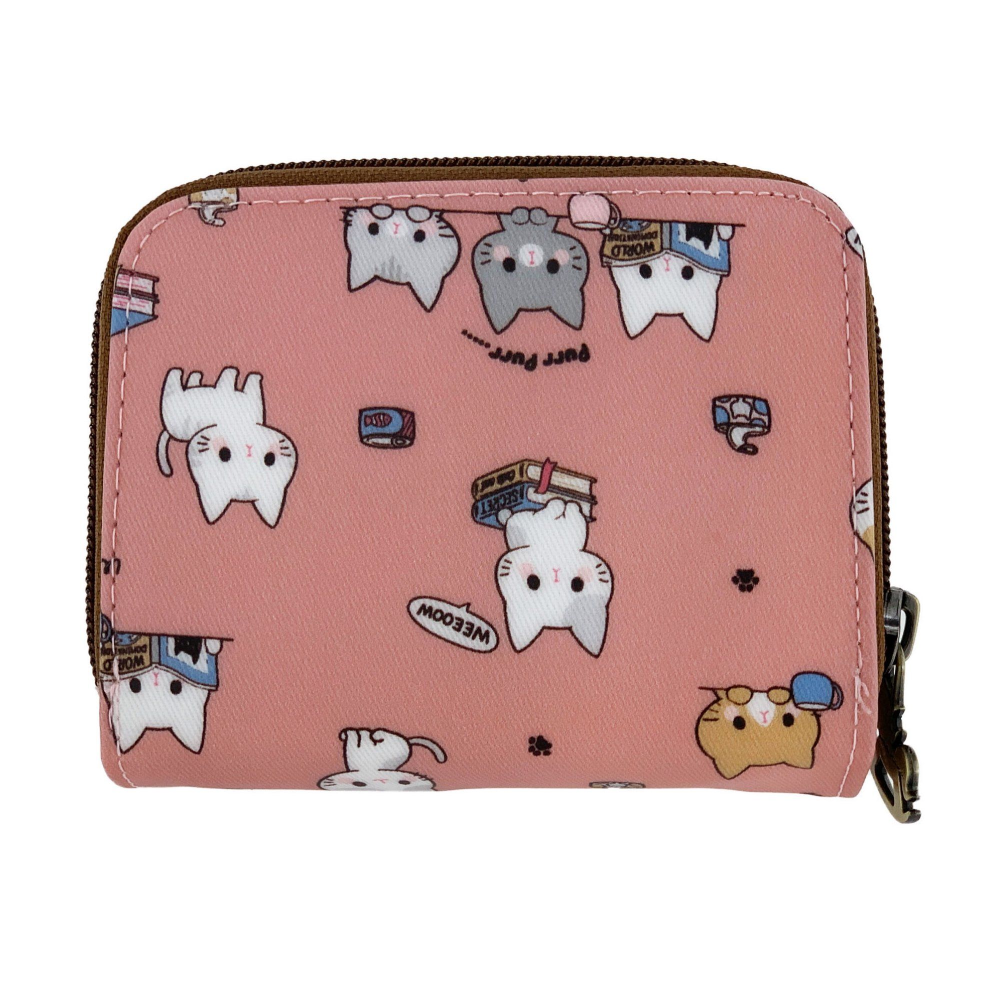 Pink Meow Cat Short Wallet Wallet Tworgis 