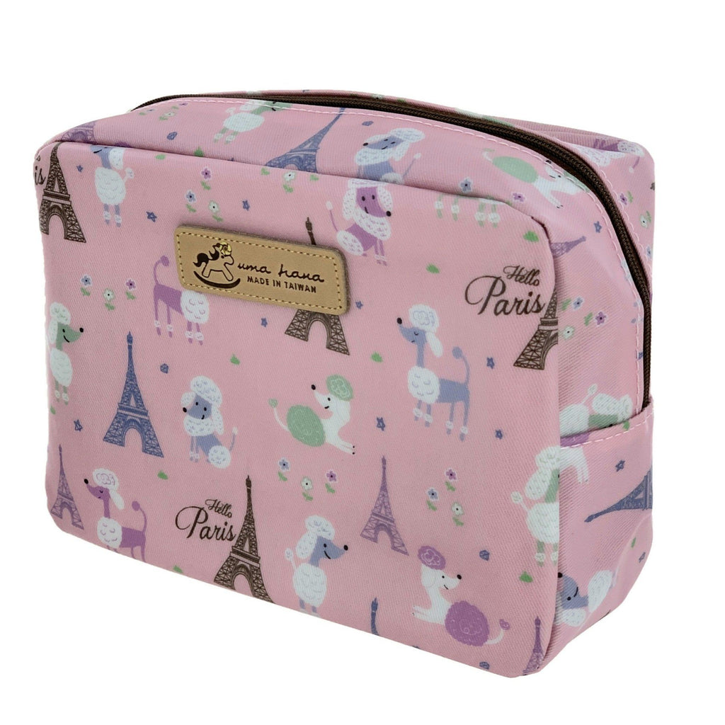 Pink Poodle in Paris Cube Cosmetic Bag Cosmetic Bag Tworgis 