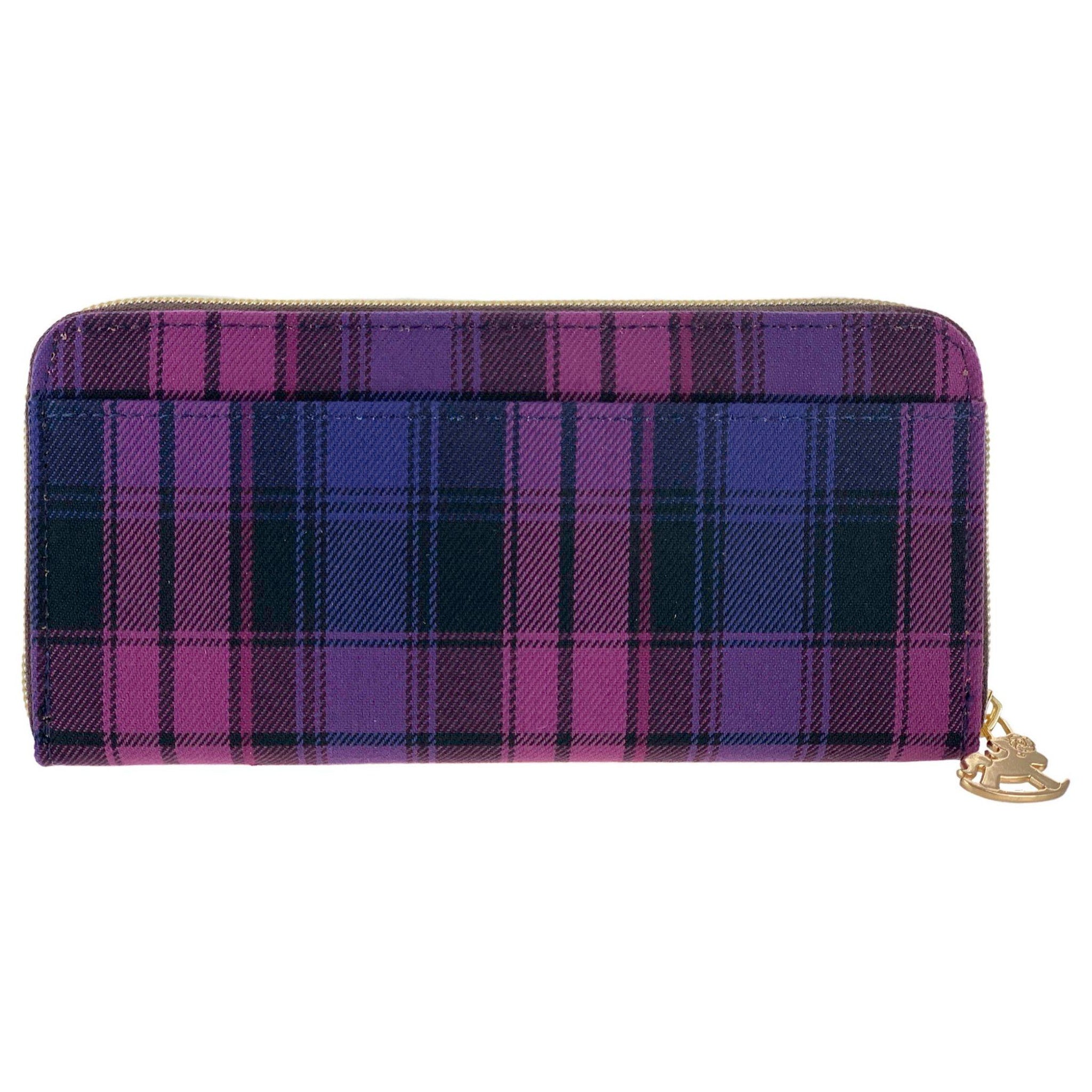 Pink & Purple Tartan Plaid Long Wallet Wallet Tworgis 