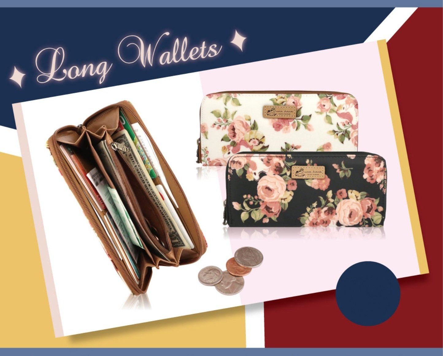 Pink Snow Corgi Long Wallet Wallet Tworgis 