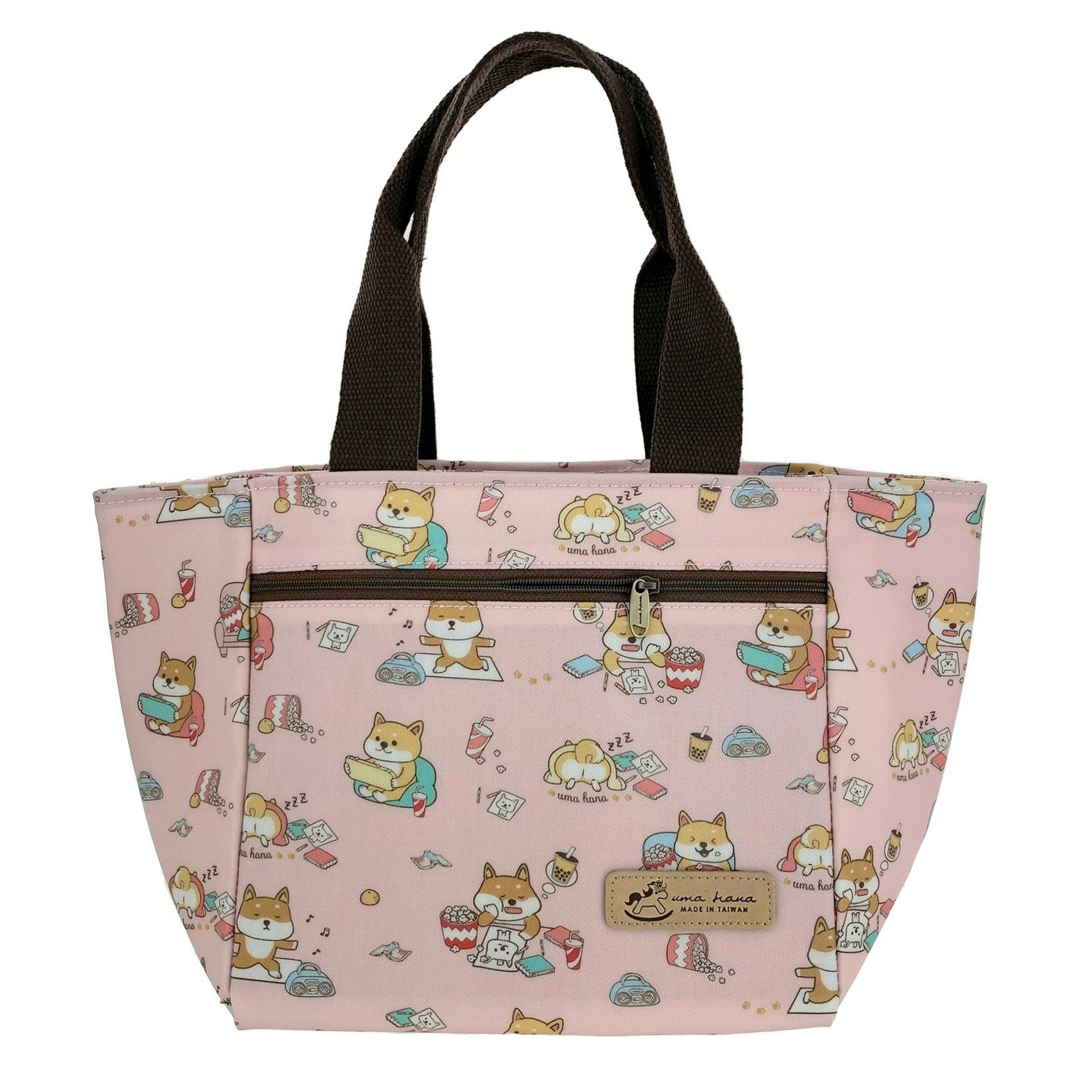 Pink Weekend Shiba Insulated Lunch Tote