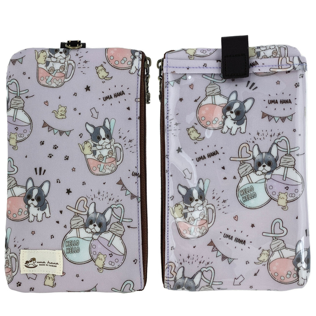 Purple Boba Frenchie Phone Pouch