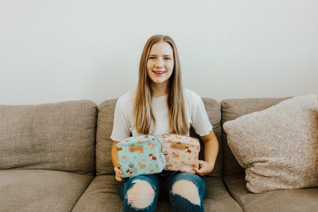 Blue Corgi Adventure Cube Cosmetic Bag Cosmetic Bag Tworgis 