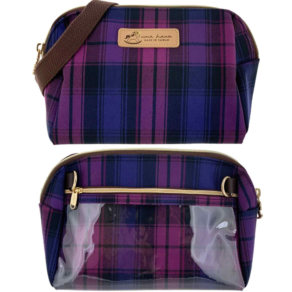 Purple & Pink Tartan Plaid Mufe Crossbody Bag Crossbody Tworgis