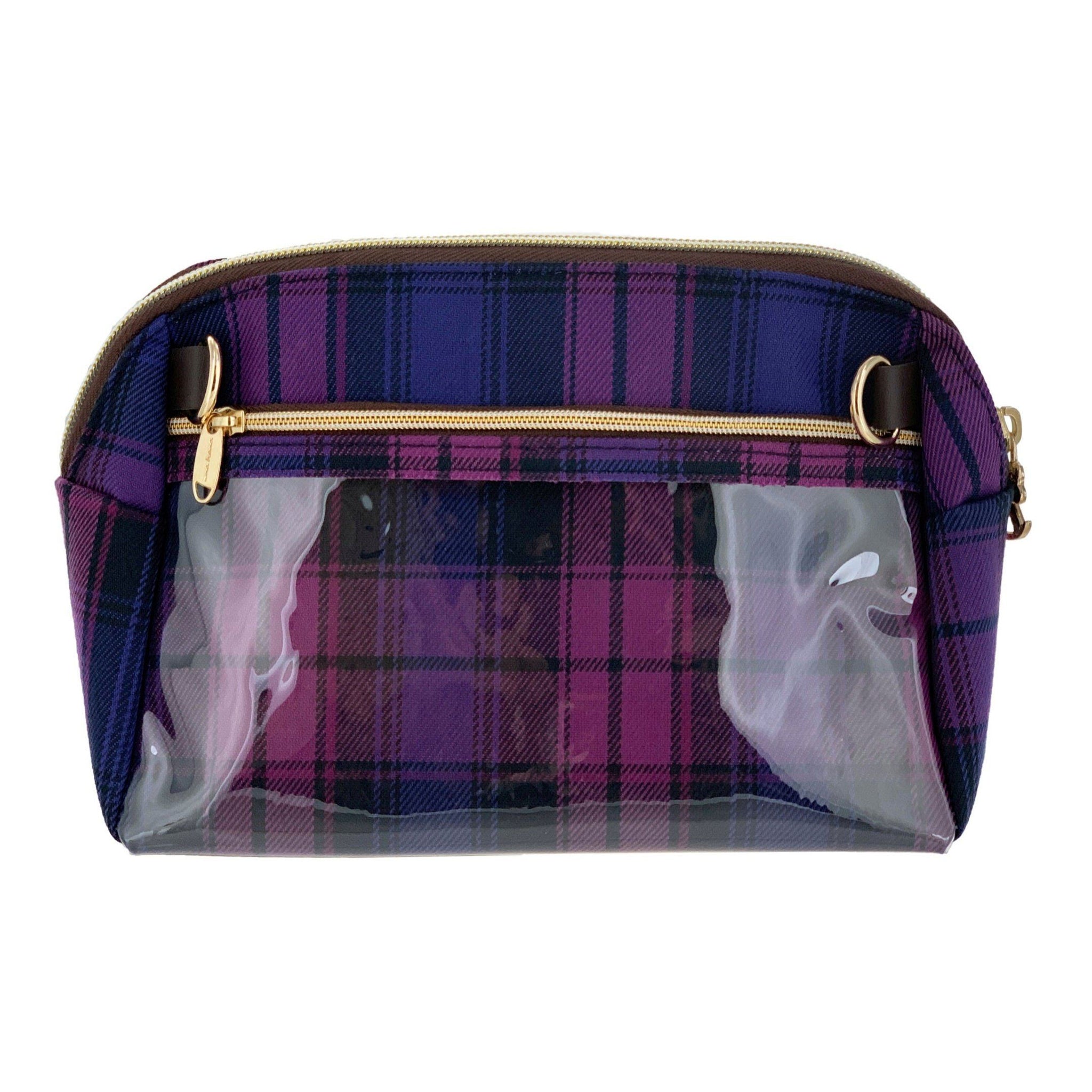 Purple & Pink Tartan Plaid Mufe Crossbody Bag Crossbody Tworgis 