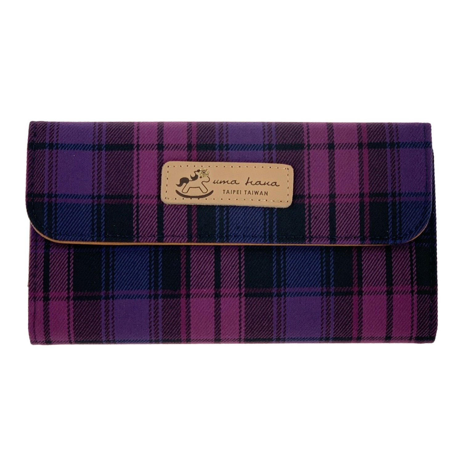 Purple & Pink Tartan Plaid Multifunctional Wallet