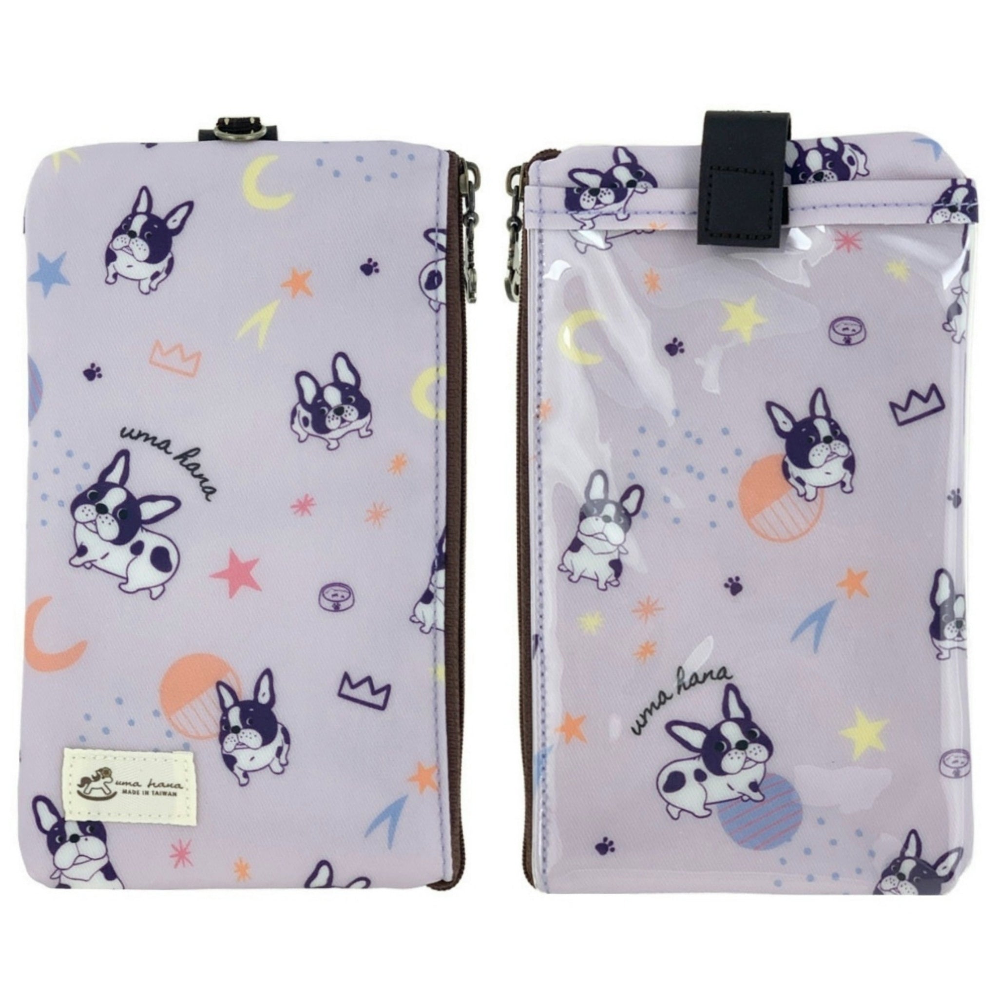 Purple Twilight Frenchie Phone Pouch