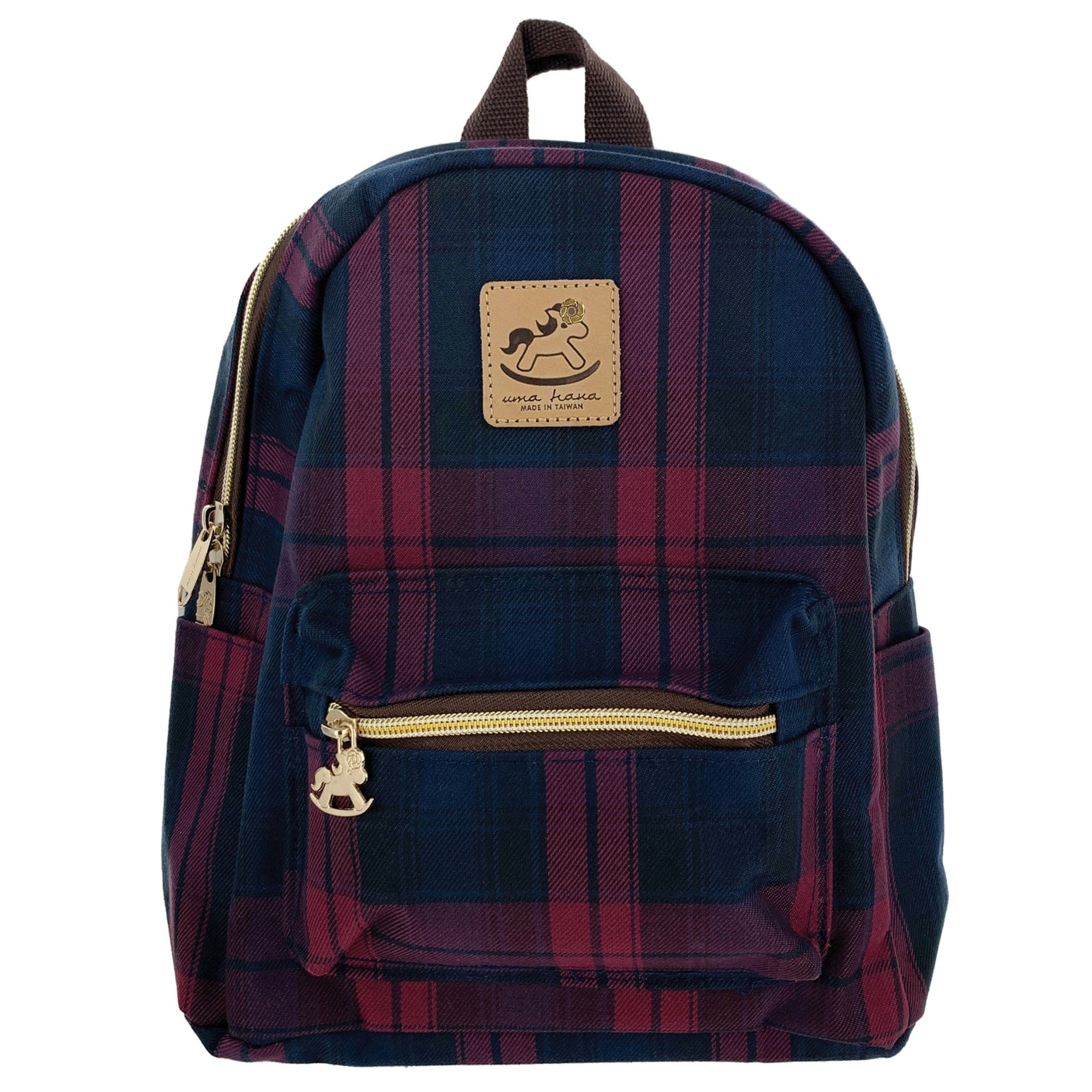Red & Blue Tartan Plaid Small Backpack