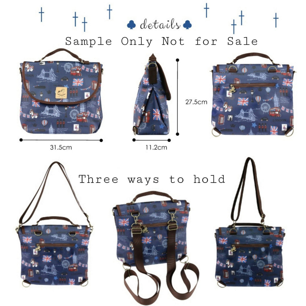 Red & Blue Tartan Plaid Triple Usage Bag Triple Usage Bag Tworgis 
