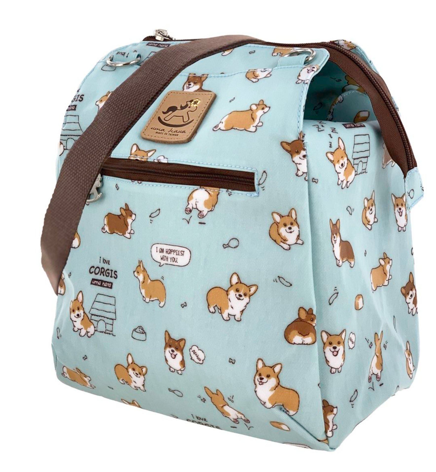 Teal Corgi Puppy Multipurpose Bag Multipurpose Bag Tworgis 
